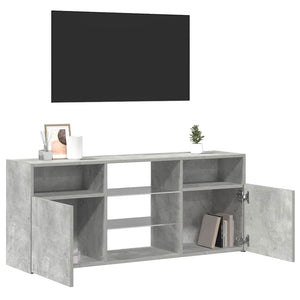 TV-Schrank mit LED Betongrau 120 cm