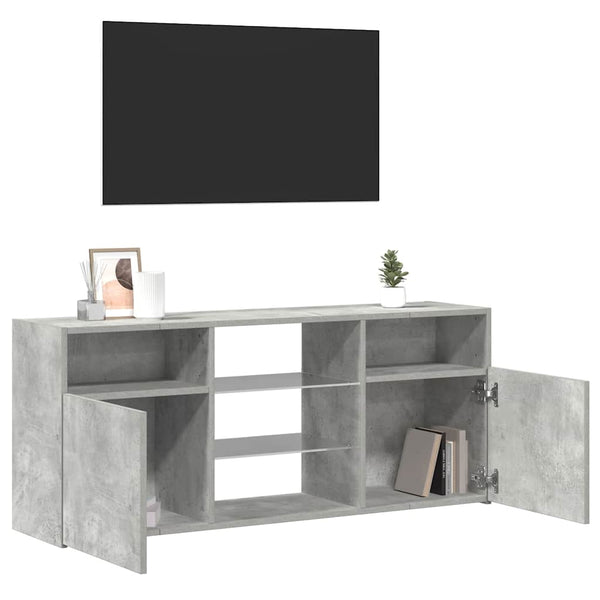 TV-Schrank mit LED Betongrau 120 cm