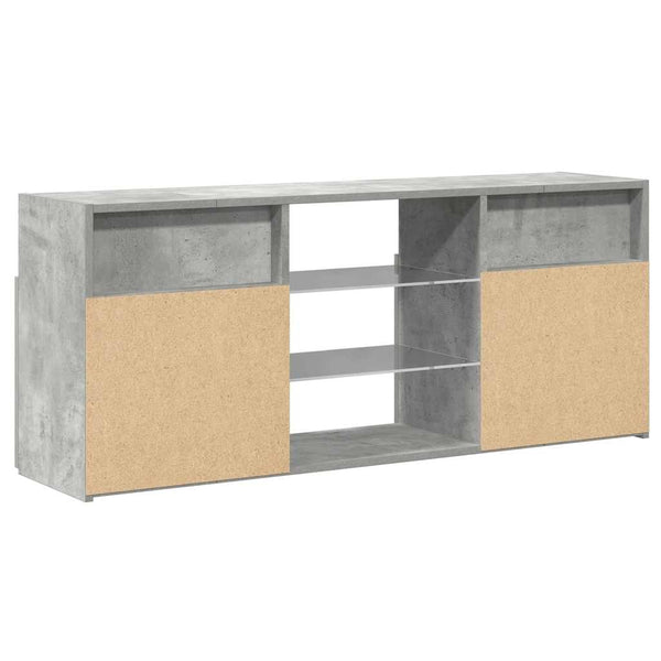 TV-Schrank mit LED Betongrau 120 cm