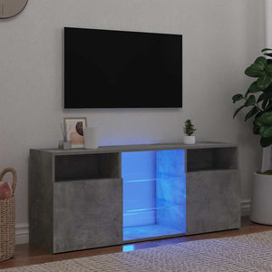 TV-Schrank mit LED Betongrau 120 cm