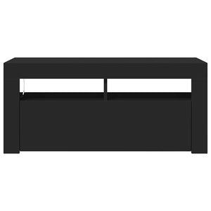 Schwarzer TV-Schrank mit LED 90x35x40 cm