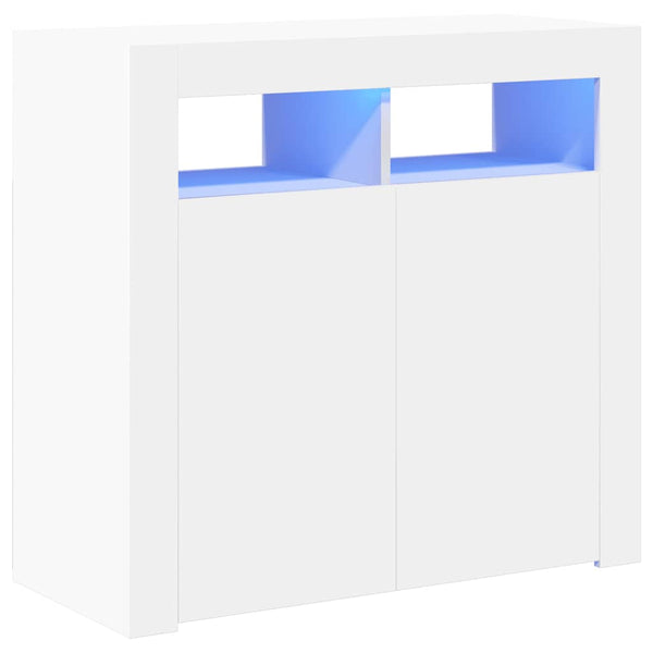 Sideboard mit LED Weiß 80x35x75 cm