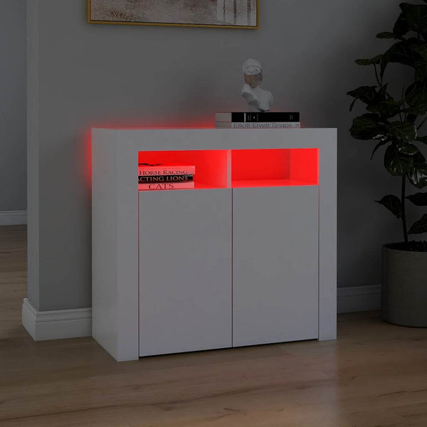 Sideboard mit LED Weiß 80x35x75 cm