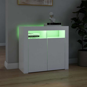 Sideboard mit LED Weiß 80x35x75 cm