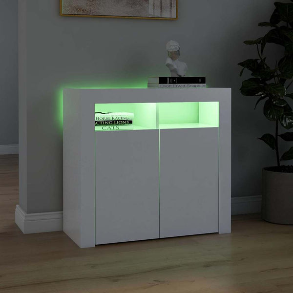 Sideboard mit LED Weiß 80x35x75 cm