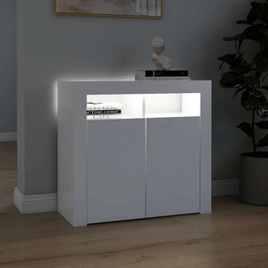 Sideboard mit LED Weiß 80x35x75 cm