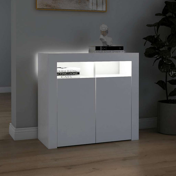 Sideboard mit LED Weiß 80x35x75 cm
