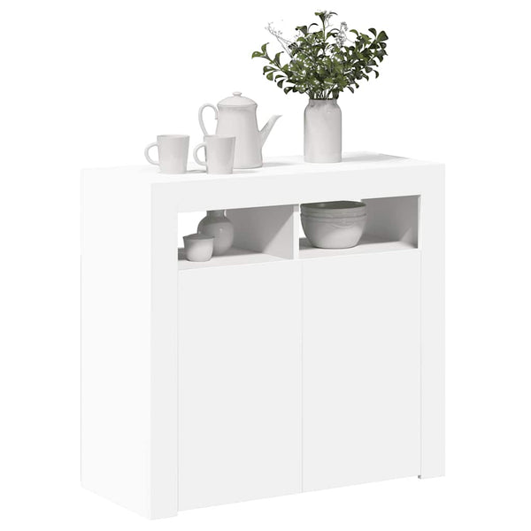 Sideboard mit LED Weiß 80x35x75 cm