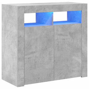 Sideboard mit LED Betongrau 80x35x75cm