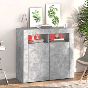 Sideboard mit LED Betongrau 80x35x75cm