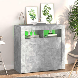 Sideboard mit LED Betongrau 80x35x75cm