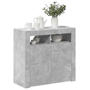 Sideboard mit LED Betongrau 80x35x75cm