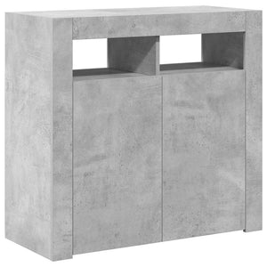Sideboard mit LED Betongrau 80x35x75cm