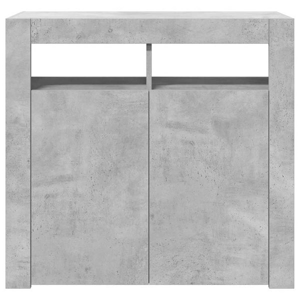 Sideboard mit LED Betongrau 80x35x75cm