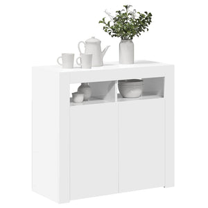 Sideboard Weiß Hochglanz mit LED 80cm