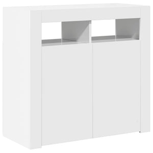 Sideboard Weiß Hochglanz mit LED 80cm