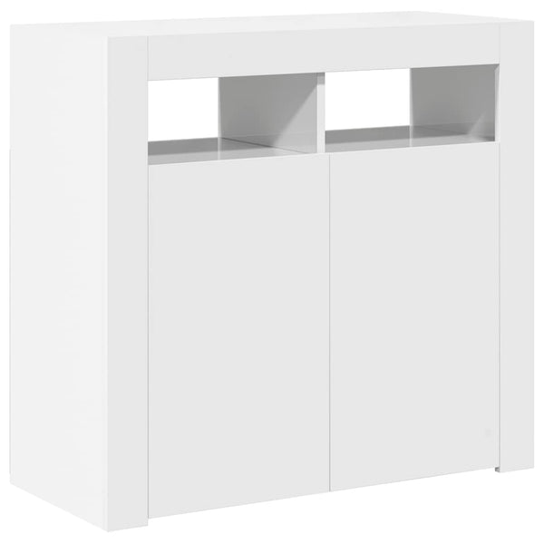 Sideboard Weiß Hochglanz mit LED 80cm