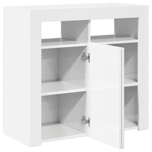 Sideboard Weiß Hochglanz mit LED 80cm
