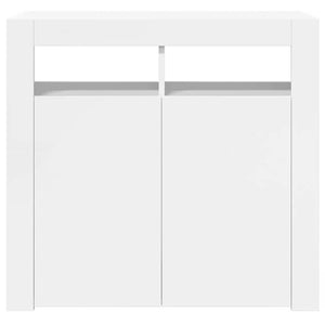Sideboard Weiß Hochglanz mit LED 80cm