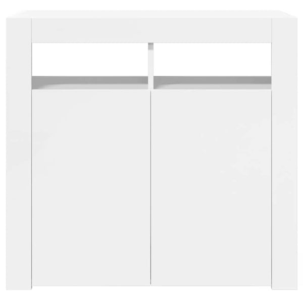 Sideboard Weiß Hochglanz mit LED 80cm