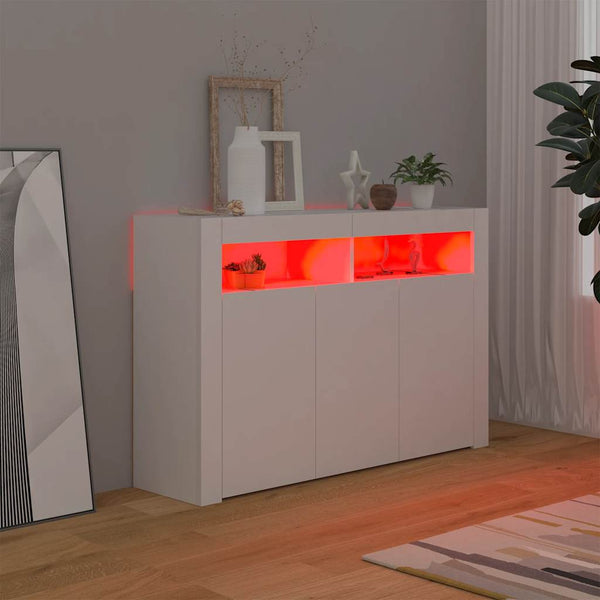 Sideboard mit LED Weiß 115,5 cm