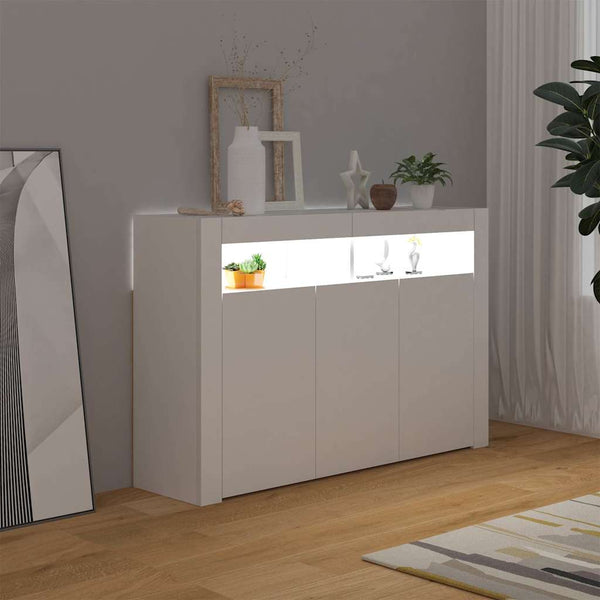 Sideboard mit LED Weiß 115,5 cm