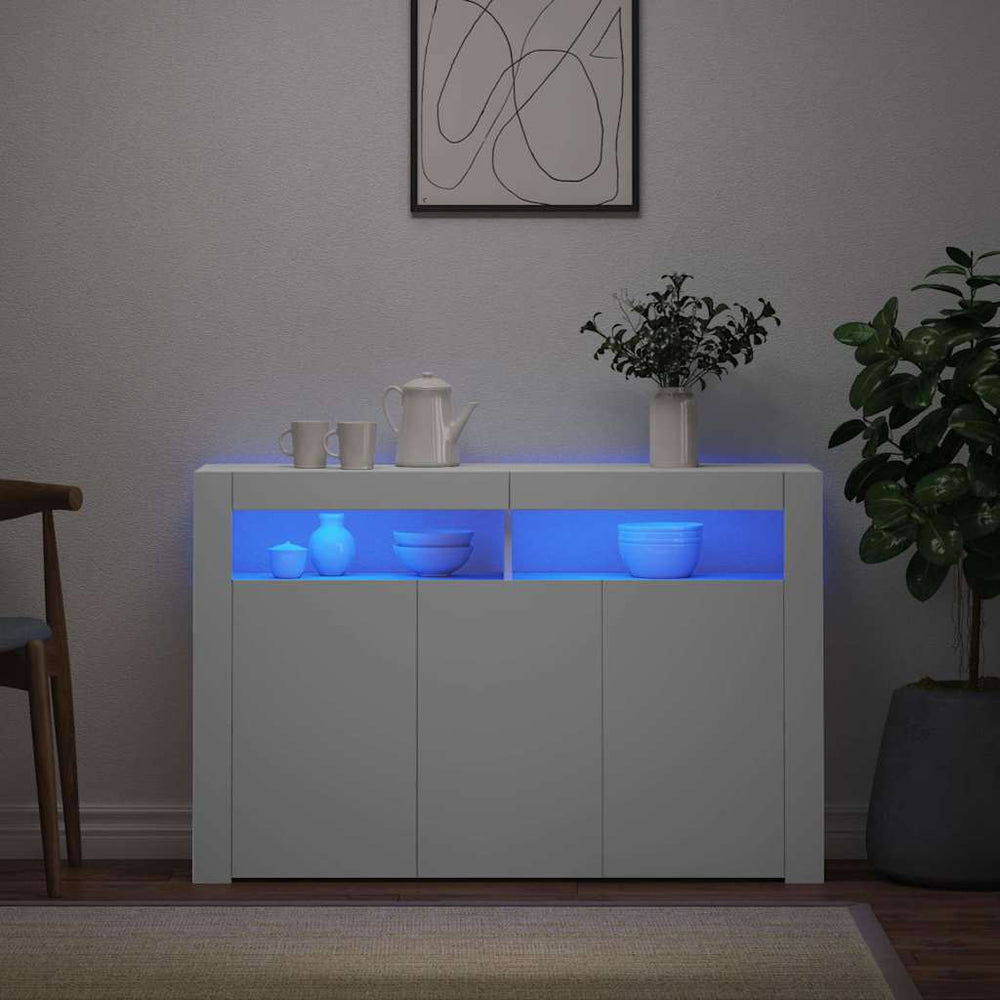 Sideboard mit LED Weiß 115,5 cm