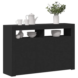 Schwarzes Sideboard mit LED-Leuchten 115,5 cm