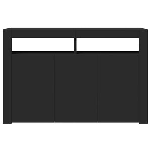Schwarzes Sideboard mit LED-Leuchten 115,5 cm