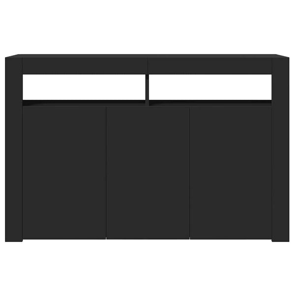 Schwarzes Sideboard mit LED-Leuchten 115,5 cm