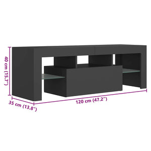 TV-Schrank Grau mit LED 120 cm