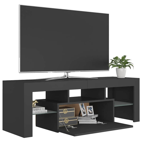 TV-Schrank Grau mit LED 120 cm