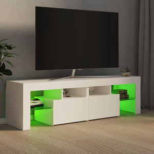 TV-Schrank Weiß mit LED 140 cm