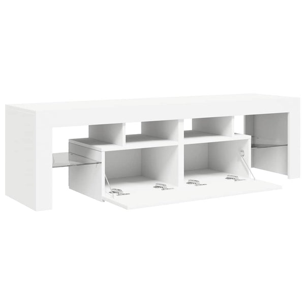TV-Schrank Weiß mit LED 140 cm