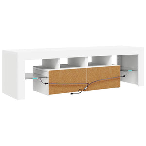 TV-Schrank Weiß mit LED 140 cm