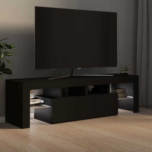 Meuble TV vidaXL avec éclairage LED Noir 140x36,5x40 cm