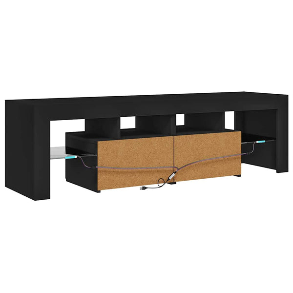 Meuble TV vidaXL avec éclairage LED Noir 140x36,5x40 cm
