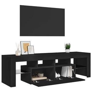 Meuble TV vidaXL avec éclairage LED Noir 140x36,5x40 cm