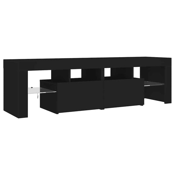 Meuble TV vidaXL avec éclairage LED Noir 140x36,5x40 cm