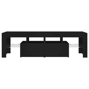Meuble TV vidaXL avec éclairage LED Noir 140x36,5x40 cm