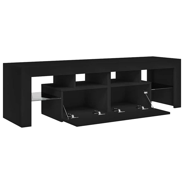 Meuble TV vidaXL avec éclairage LED Noir 140x36,5x40 cm