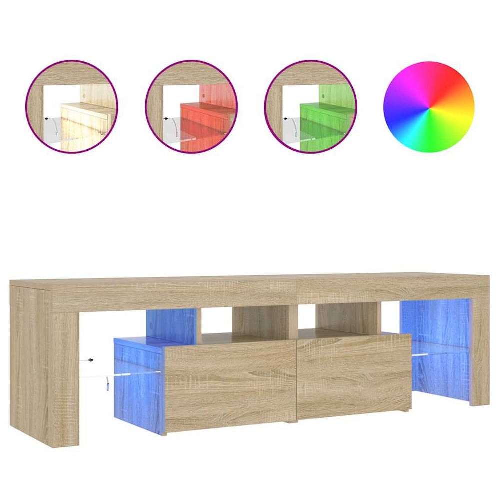 TV-Schrank Sonoma Eiche mit LED 140 cm