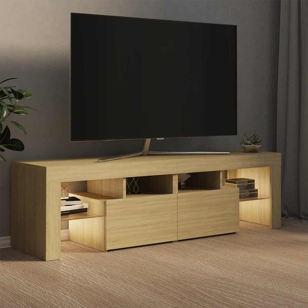 TV-Schrank Sonoma Eiche mit LED 140 cm
