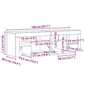 TV-Schrank Sonoma Eiche mit LED 140 cm