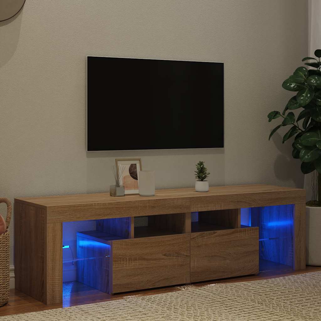 TV-Schrank Sonoma Eiche mit LED 140 cm