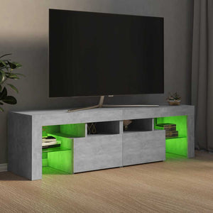 Meuble TV vidaXL avec éclairage LED Gris béton 140x36,5x40 cm