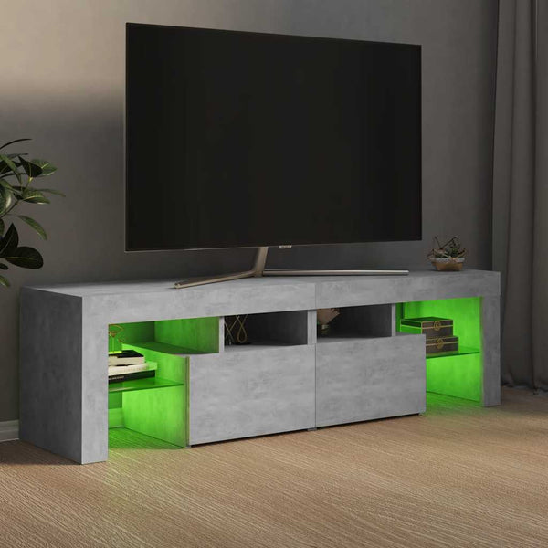 Meuble TV vidaXL avec éclairage LED Gris béton 140x36,5x40 cm