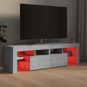 Meuble TV vidaXL avec éclairage LED Gris béton 140x36,5x40 cm