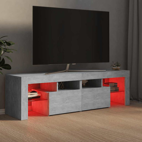 Meuble TV vidaXL avec éclairage LED Gris béton 140x36,5x40 cm