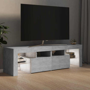 Meuble TV vidaXL avec éclairage LED Gris béton 140x36,5x40 cm